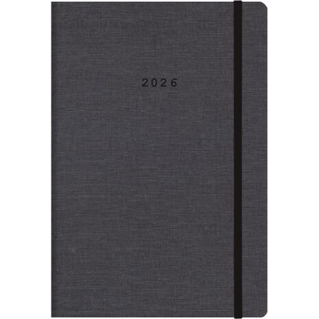 Ημερολόγιο ημερήσιο δετό Next Nomads 2026 εύκαμπτο με λάστιχο 17x25εκ. Γκρι σκούρο (02480-53)