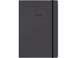 Ημερολόγιο ημερήσιο δετό Next Nomads 2026 εύκαμπτο με λάστιχο 14x21εκ. Γκρι σκούρο (02481-53)