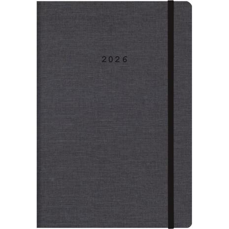 Ημερολόγιο ημερήσιο δετό Next Nomads 2026 εύκαμπτο με λάστιχο 14x21εκ. Γκρι σκούρο (02481-53)