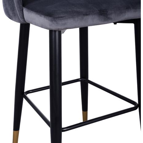 ΣΚΑΜΠΟ ΜΠΑΡ HARPER HM8526.01 ΒΕΛΟΥΔΟ ΓΚΡΙ ΜΕ ΜΕΤΑΛΛΙΚΟ ΣΚΕΛΕΤΟ 50Χ51Χ111Υ εκ. (σετ 2 τεμαχίων)