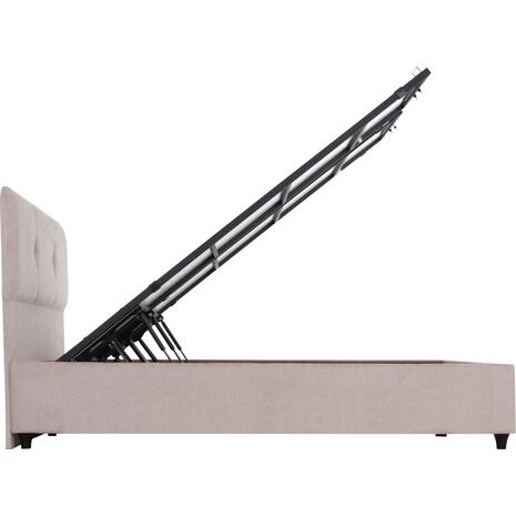 ΚΡΕΒΑΤΙ ΜΕ ΑΠΟΘ.ΧΩΡΟ DOLORES HM631.32 ΜΠΕΖ ΥΦΑΣΜΑ- ΓΙΑ ΣΤΡΩΜΑ 160x200εκ