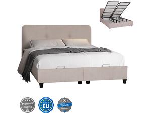 ΚΡΕΒΑΤΙ ΜΕ ΑΠΟΘ.ΧΩΡΟ DOLORES HM631.32 ΜΠΕΖ ΥΦΑΣΜΑ- ΓΙΑ ΣΤΡΩΜΑ 160x200εκ