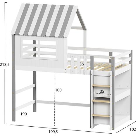 ΠΑΙΔΙΚΟ ΚΡΕΒΑΤΙ τ.MONTESSORI ΜΕ ΠΛΑΙΝΑ ΡΑΦΙΑ HOMI HM712 ΞΥΛΟ ΠΕΥΚΟΥ ΛΕΥΚΟ-ΓΚΡΙ-ΣΤΡΩΜΑ 90x190εκ