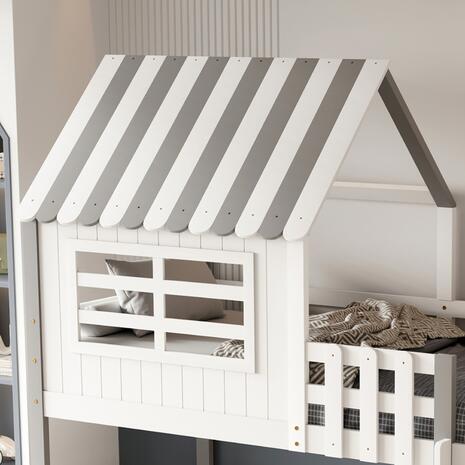 ΠΑΙΔΙΚΟ ΚΡΕΒΑΤΙ τ.MONTESSORI ΜΕ ΠΛΑΙΝΑ ΡΑΦΙΑ HOMI HM712 ΞΥΛΟ ΠΕΥΚΟΥ ΛΕΥΚΟ-ΓΚΡΙ-ΣΤΡΩΜΑ 90x190εκ