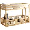 ΠΑΙΔΙΚΗ ΚΟΥΚΕΤΑ τ.MONTESSORI ΜΕ ΠΑΡΚΑΚΙ PLAYKID HM703.01 ΞΥΛΟ ΠΕΥΚΟΥ ΦΥΣΙΚΟ ΓΙΑ 190x90εκ