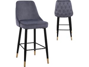 ΣΚΑΜΠΟ ΜΠΑΡ SERENITY HM8519.01 ΑΠΟ ΒΕΛΟΥΔΟ ΓΚΡΙ ΜΕ ΜΕΤΑΛΛΙΚΟ ΣΚΕΛΕΤΟ 51Χ57Χ110Υ εκ. (σετ 2 τεμαχίων)