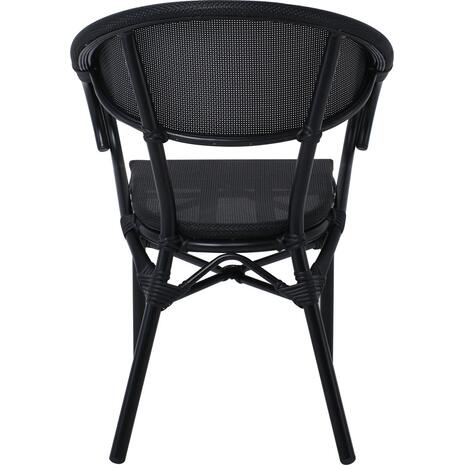 COSTA Πολυθρόνα Dining Αλουμινίου, Απόχρωση Μαύρο Textilene Μαύρο (Ε286,2)