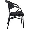 COSTA Πολυθρόνα Dining Αλουμινίου, Απόχρωση Μαύρο Textilene Μαύρο (Ε286,2)