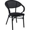 COSTA Πολυθρόνα Dining Αλουμινίου, Απόχρωση Μαύρο Textilene Μαύρο (Ε286,2)