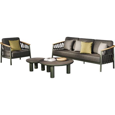 ΣΕΤ ΣΑΛΟΝΙ 5ΤΜΧ STREAM HM6426.07 ΠΡΑΣΙΝΟ ΑΛΟΥΜΙΝΙΟ-ΑΝΘΡΑΚΙ ΣΧΟΙΝΙ-OLEFIN