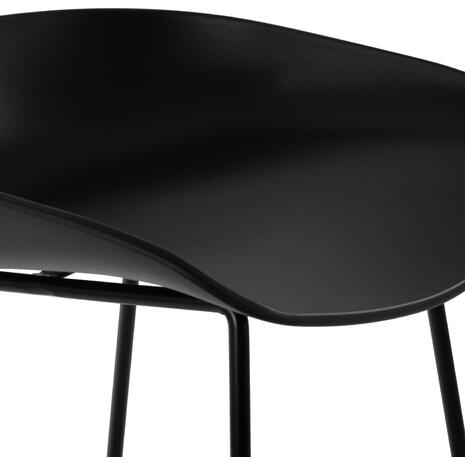 ΣΚΑΜΠΟ ΜΕΤΑΛΛΙΚΟ NAILA HM8450.02 ΜΕ ΚΑΘΙΣΜΑ PP ΜΑΥΡΟ 47x47x83 εκ. (σετ 2 τεμαχίων)