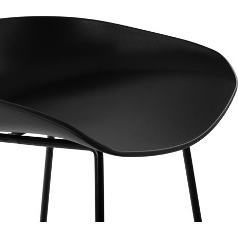 ΣΚΑΜΠΟ ΜΕΤΑΛΛΙΚΟ NAILA HM8450.02 ΜΕ ΚΑΘΙΣΜΑ PP ΜΑΥΡΟ 47x47x83 εκ. (σετ 2 τεμαχίων)