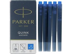 Ανταλλακτικό μελάνι πένας Parker Quink Washable Blue (πακέτο 5 τεμαχίων)