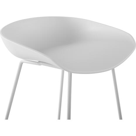 ΣΚΑΜΠΟ ΜΕΤΑΛΛΙΚΟ NAILA HM8450.01 ΜΕ ΚΑΘΙΣΜΑ PP ΛΕΥΚΟ 47x47x83 εκ. (σετ 2 τεμαχίων)