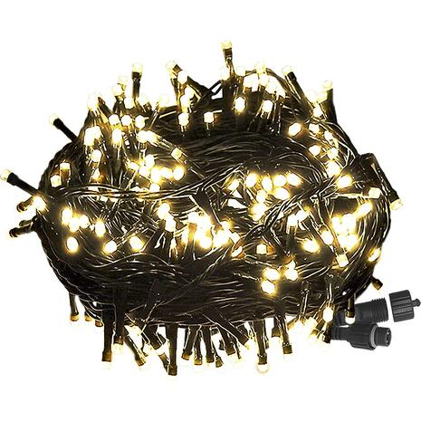 100 Λαμπάκια LED Λευκό Θερμό σε Σειρά με Επέκταση & Προγράμματα IP44 5m (δεν Περιέχεται ο Μετασχηματιστής)