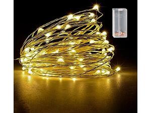 100 Λαμπάκια LED Copper Μπαταρίας Λευκό Θερμό σε Σειρά με Controller IP20 10,3m