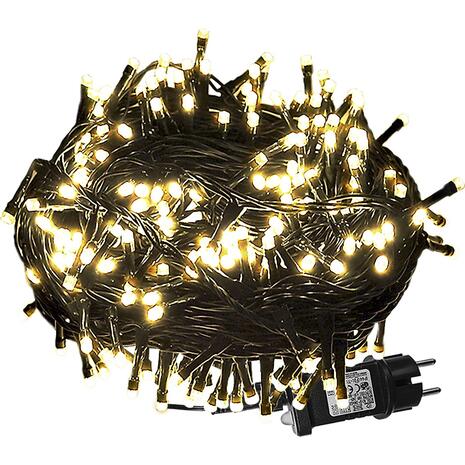 105 Λαμπάκια LED Λευκό Θερμό σε Σειρά με Προγράμματα IP44 8,25m