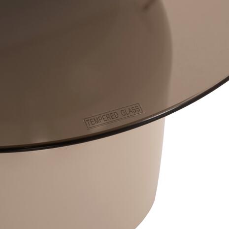 ΣΕΤ 2 ΤΡΑΠΕΖΙΑ ΣΑΛΟΝΙΟΥ BELLINS HM18314.04 ΜΠΕΖ ΜΕΤΑΛ.ΒΑΣΕΙΣ--ΓΥΑΛΙ Φ50εκ & Φ40εκ