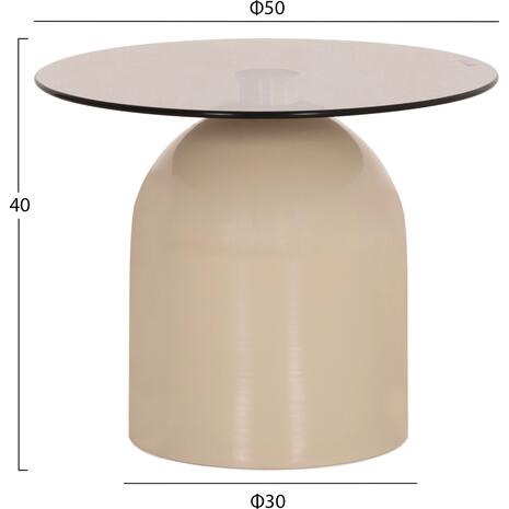 ΣΕΤ 2 ΤΡΑΠΕΖΙΑ ΣΑΛΟΝΙΟΥ BELLINS HM18314.04 ΜΠΕΖ ΜΕΤΑΛ.ΒΑΣΕΙΣ--ΓΥΑΛΙ Φ50εκ & Φ40εκ