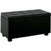 DENISE Σκαμπό με Αποθηκευτικό Χώρο - Ταμπουρέ, PU Μαύρο (Ε7048,3)