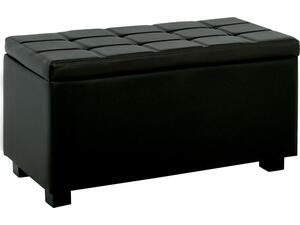 DENISE Σκαμπό με Αποθηκευτικό Χώρο - Ταμπουρέ, PU Μαύρο (Ε7048,3)