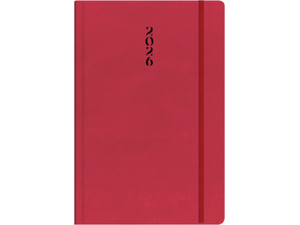 Ημερολόγιο ημερήσιο The Writing Fields All Times 320 17x24cm 2026 ημιεύκαμπτo εξώφυλλο από ματ δερματίνη κόκκινο