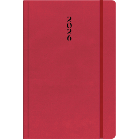 Ημερολόγιο ημερήσιο The Writing Fields All Times 320 17x24cm 2026 ημιεύκαμπτo εξώφυλλο από ματ δερματίνη κόκκινο