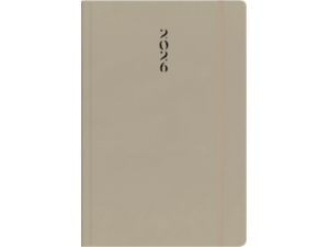 Ημερολόγιο ημερήσιο The Writing Fields All Times 320 12x17cm 2026 ημιεύκαμπτo εξώφυλλο από ματ δερματίνη μπεζ