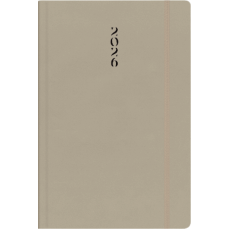 Ημερολόγιο ημερήσιο The Writing Fields All Times 320 12x17cm 2026 ημιεύκαμπτo εξώφυλλο από ματ δερματίνη μπεζ