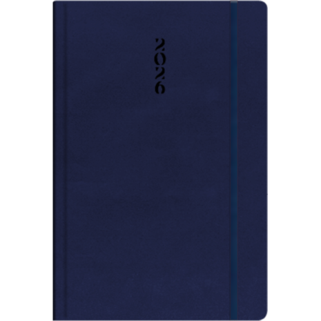 Ημερολόγιο ημερήσιο The Writing Fields All Times 320 14x21cm 2026 με λάστιχο ημιεύκαμπτo εξώφυλλο από ματ δερματίνη μπλε