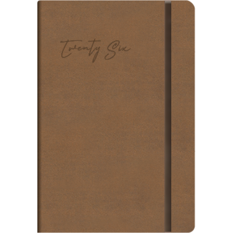 Ημερολόγιο ημερήσιο The Writing Fields Elegant Soft 1070B 14x21cm 2026 με λάστιχο εξώφυλλο ανάγλυφη αίσθηση Latte