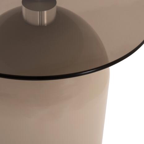 ΣΕΤ 2 ΤΡΑΠΕΖΙΑ ΣΑΛΟΝΙΟΥ BELLINS HM18314.04 ΜΠΕΖ ΜΕΤΑΛ.ΒΑΣΕΙΣ--ΓΥΑΛΙ Φ50εκ & Φ40εκ