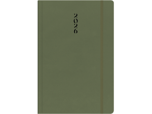 Ημερολόγιο εβδομαδιαίο TWF 2026 All Times 320 ημιεύκαμπτο με λάστιχο 16,6x23,8cm Λαδί