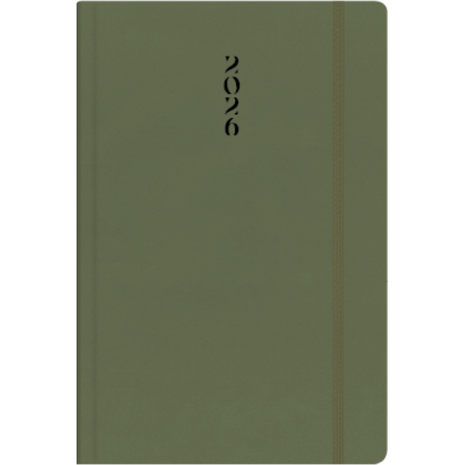 Ημερολόγιο εβδομαδιαίο TWF 2026 All Times 320 ημιεύκαμπτο με λάστιχο 16,6x23,8cm Λαδί