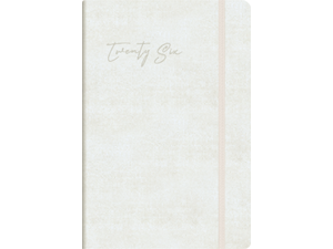 Ημερολόγιο ημερήσιο με λάστιχο TWF Elegant Soft 1070B soft εξώφυλλο ανάγλυφη αίσθηση 2026 14x21cm λευκό