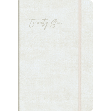 Ημερολόγιο ημερήσιο με λάστιχο TWF Elegant Soft 1070B soft εξώφυλλο ανάγλυφη αίσθηση 2026 14x21cm λευκό