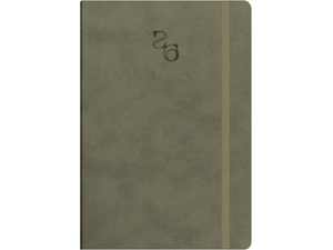 Ημερολόγιο ημερήσιο με λάστιχο soft εξώφυλλο γαζί στην ράχη TWF Waves 5100 2026 13,8x20εκ Μπεζ