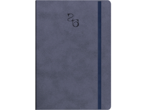 Ημερολόγιο ημερήσιο με λάστιχο soft εξώφυλλο γαζί στην ράχη TWF Waves 5100 2026 13,8x20εκ Μπλε