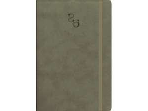 Ημερολόγιο ημερήσιο με λάστιχο soft εξώφυλλο γαζί στην ράχη TWF Waves 5100 2026 16,6x23,8εκ Μπεζ