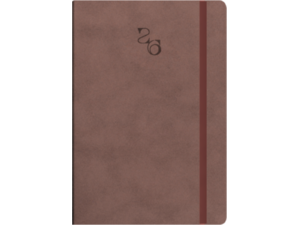 Ημερολόγιο ημερήσιο με λάστιχο soft εξώφυλλο γαζί στην ράχη TWF Waves 5100 2026 16,6x23,8εκ Μπορντό