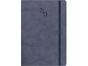 Ημερολόγιο ημερήσιο με λάστιχο soft εξώφυλλο γαζί στην ράχη TWF Waves 5100 2026 16,6x23,8εκ Μπλε