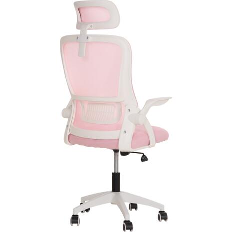 ΚΑΡΕΚΛΑ ΓΡΑΦΕΙΟΥ BLAZER HM1205.04 ΡΟΖ MESH-ΛΕΥΚΟΣ ΣΚΕΛΕΤΟΣ NYLON 60,5x47x85,5Υεκ.