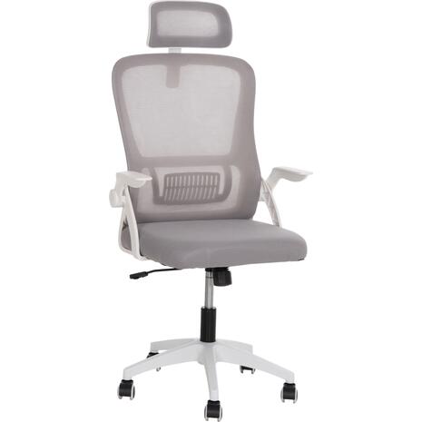 ΚΑΡΕΚΛΑ ΓΡΑΦΕΙΟΥ BLAZER HM1205.02 ΓΚΡΙ MESH-ΛΕΥΚΟΣ ΣΚΕΛΕΤΟΣ NYLON 60,5x47x85,5Υεκ.