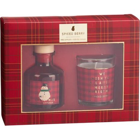 Σετ αρωματικό diffuser & κερί Χριστουγεννιάτικο Spiced Berry