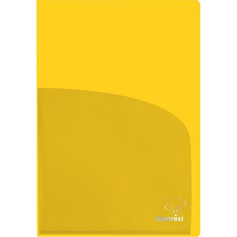 Ζελατίνα Typotrust PP δίπτυχη με 2 θήκες Α4 170mic ημιδιάφανη Κίτρινη (1 τεμάχιο)