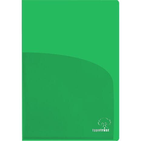 Ζελατίνα Typotrust PP δίπτυχη με 2 θήκες Α4 170mic ημιδιάφανη πράσινη (1 τεμάχιο)
