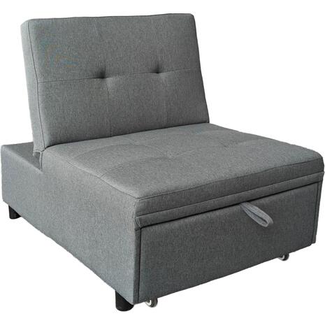 ΠΟΛΥΘΡΟΝΑ-ΚΡΕΒΑΤΙ LIBRE HM3295.01 ΓΚΡΙ ΥΦΑΣΜΑ 75x106x89Υεκ.