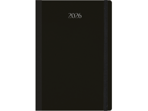 Ημερήσιο Ημερολόγιο Linardatos Organic_E 2026 εύκαμπτο 360° εξώφυλλο λινόδετο με λάστιχο 17x24cm 62264_E (Μαύρο)