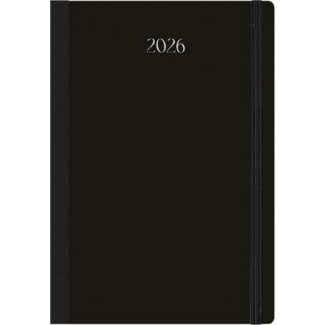 Ημερήσιο Ημερολόγιο Linardatos Organic_E 2026 εύκαμπτο 360° εξώφυλλο λινόδετο με λάστιχο 17x24cm 62264_E (Μαύρο)