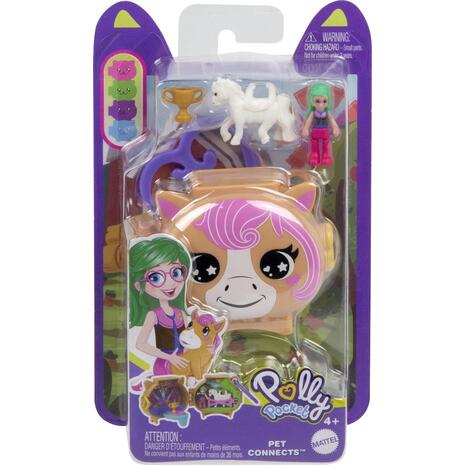 Mattel Polly Pocket Polly Mini -Σετακια Με Ζωακια Pet Connects Horse Σετ Παιχνιδιών (GYV99 / JCB20)